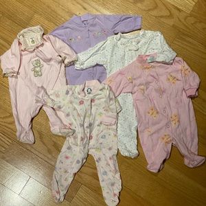 Footed Onesies Bundle Size Newborn Set of 5